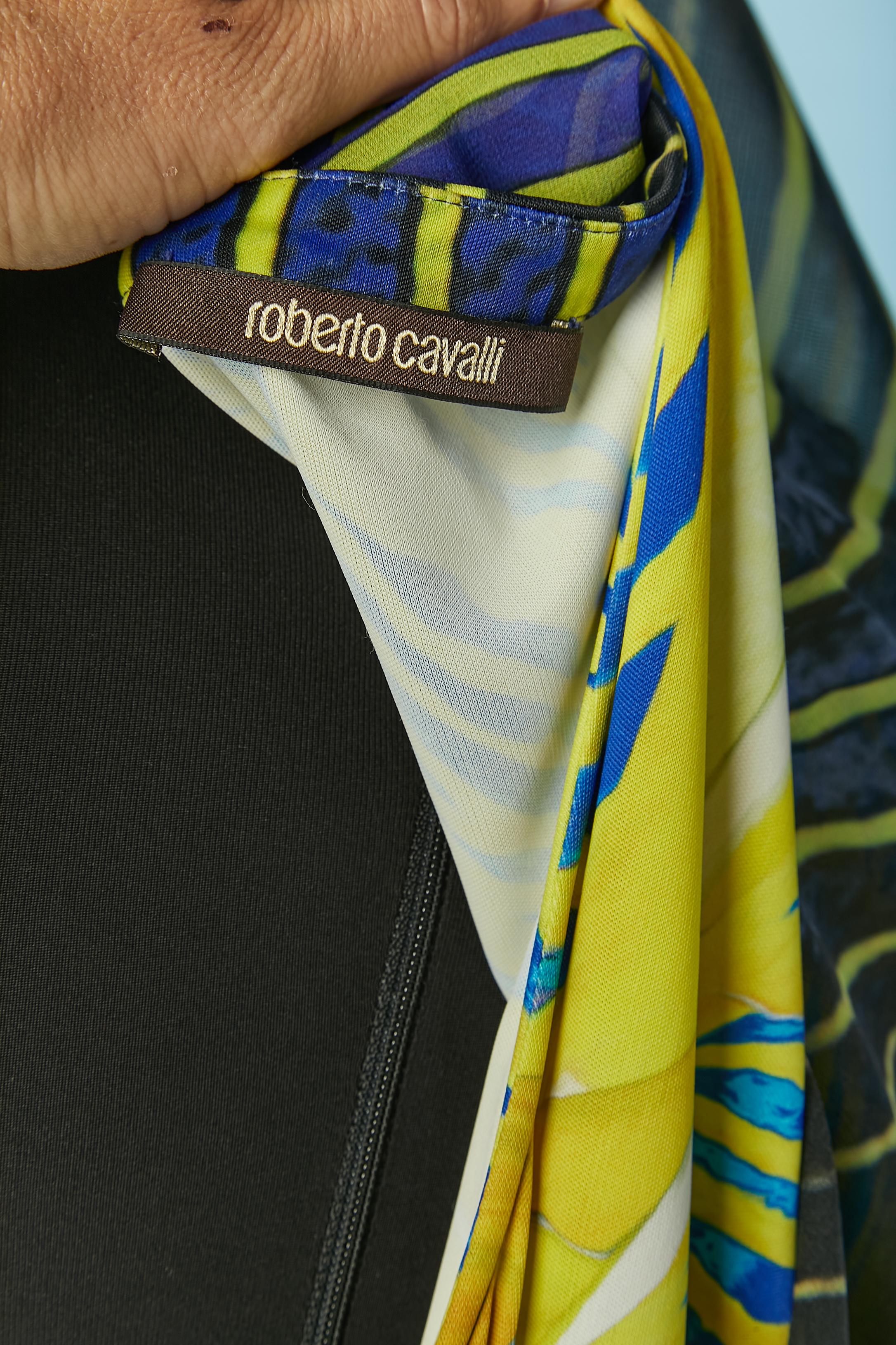 Printed sleeveless jumpsuit with silk printed poncho Roberto Cavalli For Sale 5