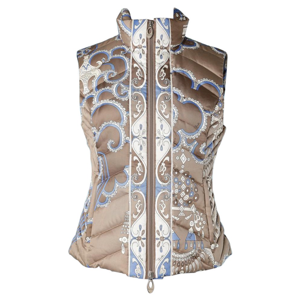 Printed sleeveless quilted down jacket Emilio Pucci
