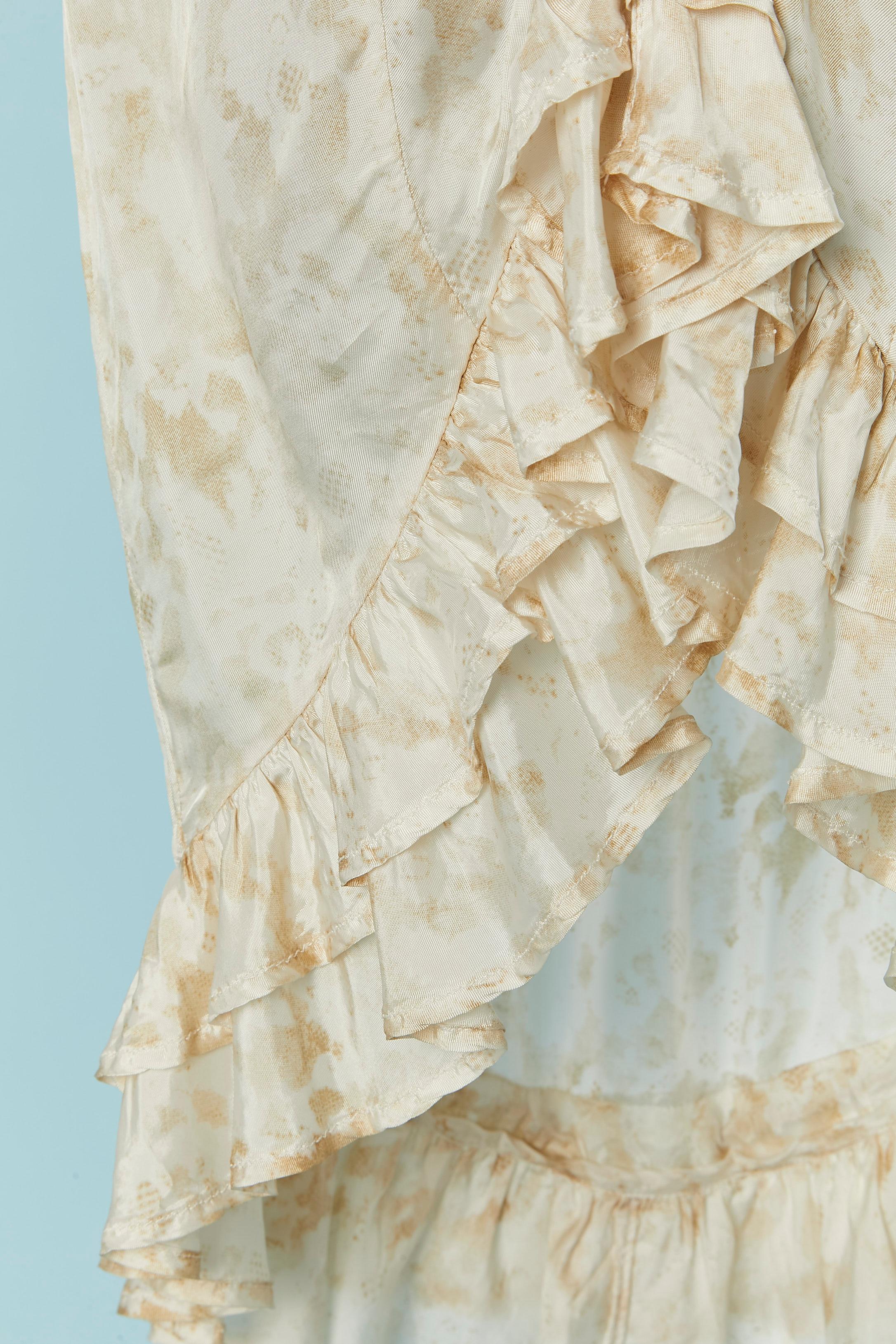 Printed sleeveless ruffles dress JEAN-PAUL GAULTIER JEANS In Excellent Condition For Sale In Saint-Ouen-Sur-Seine, FR