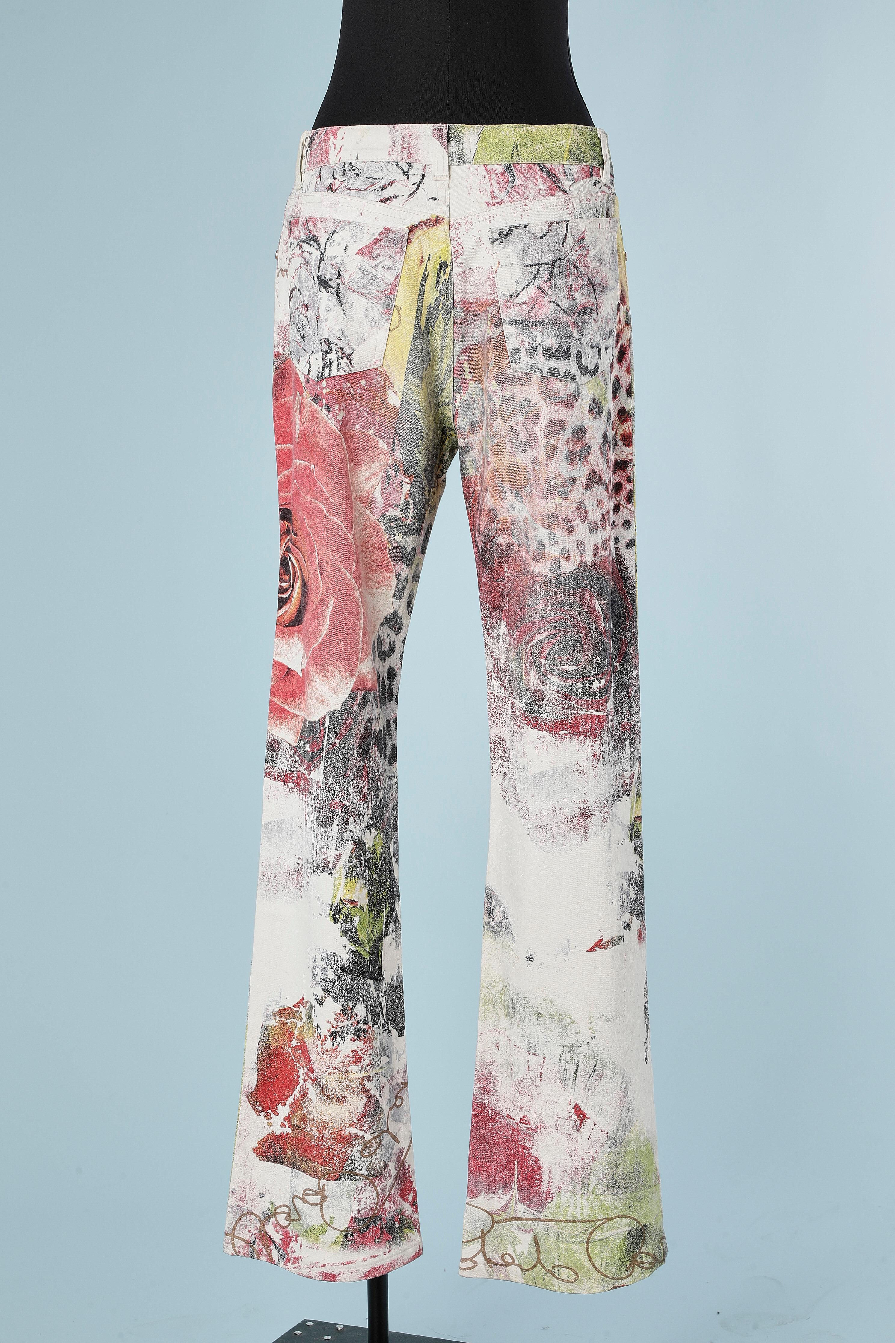 Printed stretch cotton jean Roberto Cavalli  In Excellent Condition In Saint-Ouen-Sur-Seine, FR