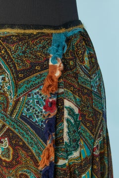 Printed stretch tulle pleated and wrapped kilt skit JEAN-PAUL GAULTIER Maille