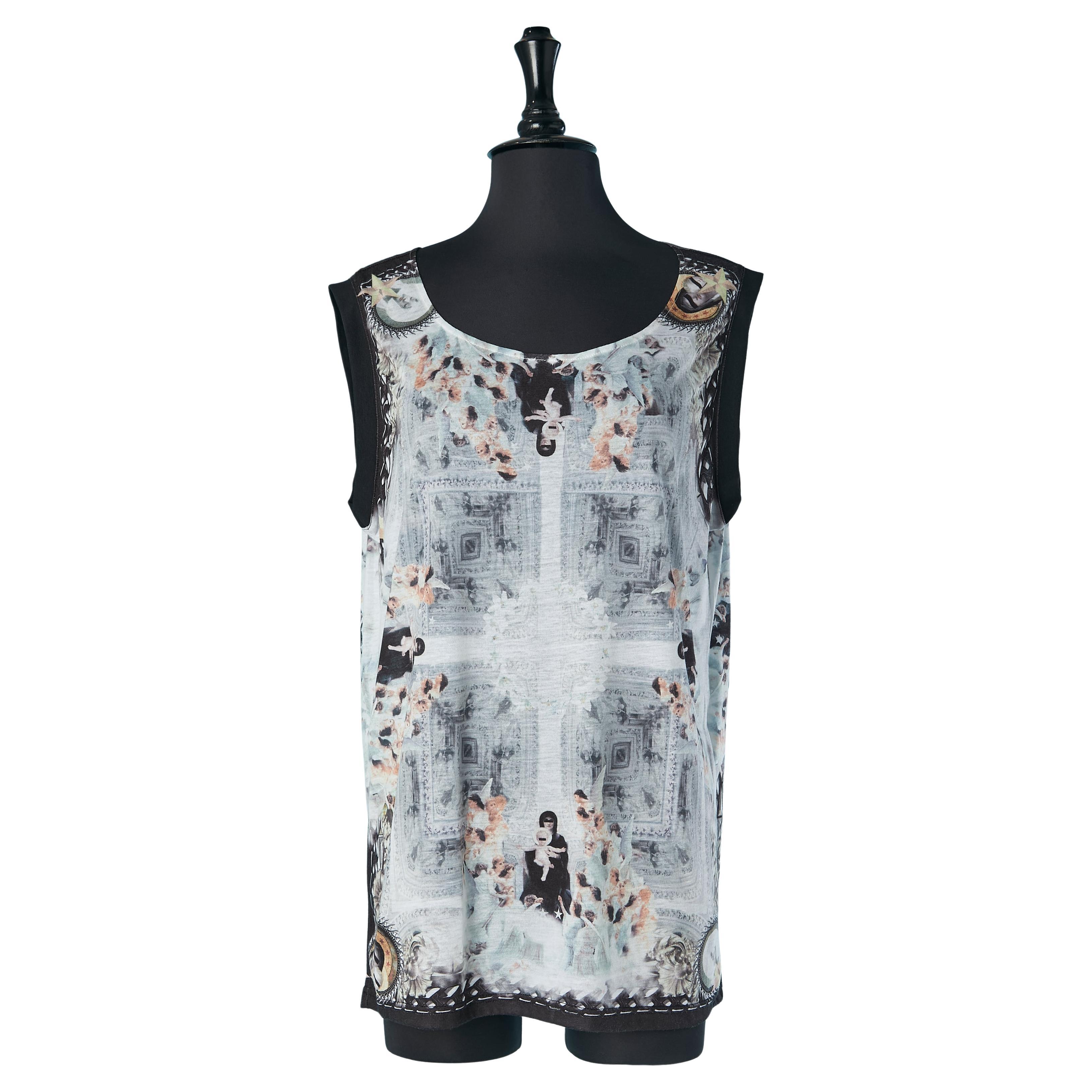 Bedrucktes Tanktop mit schwarzem Rippenrand GIVENCHY von Riccardo Tisci im Angebot