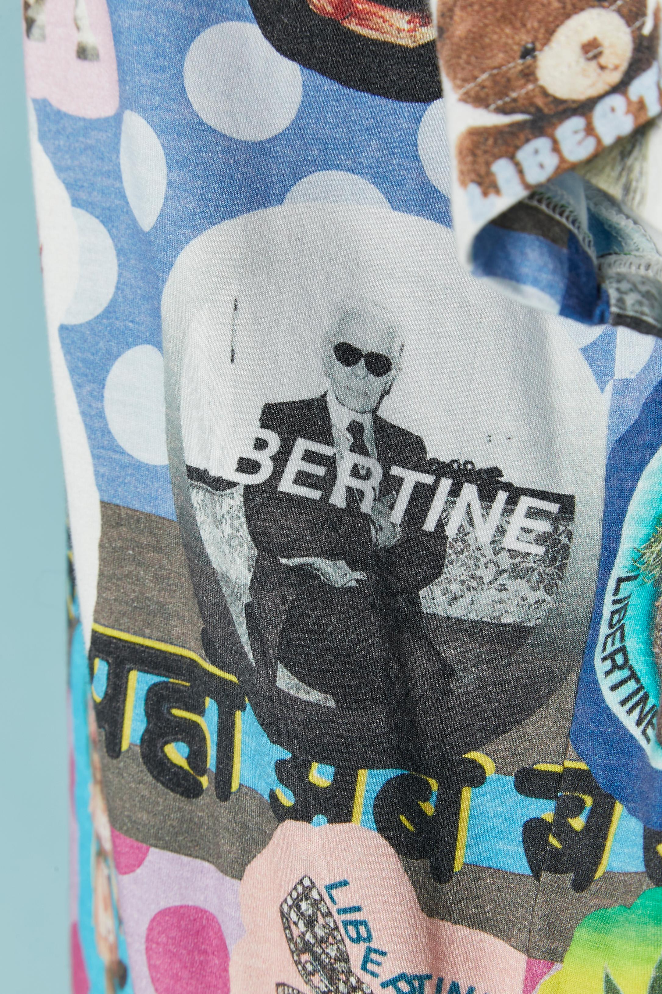 Women's or Men's Printed tee-shirt in cotton jersey LIBERTINE For Sale