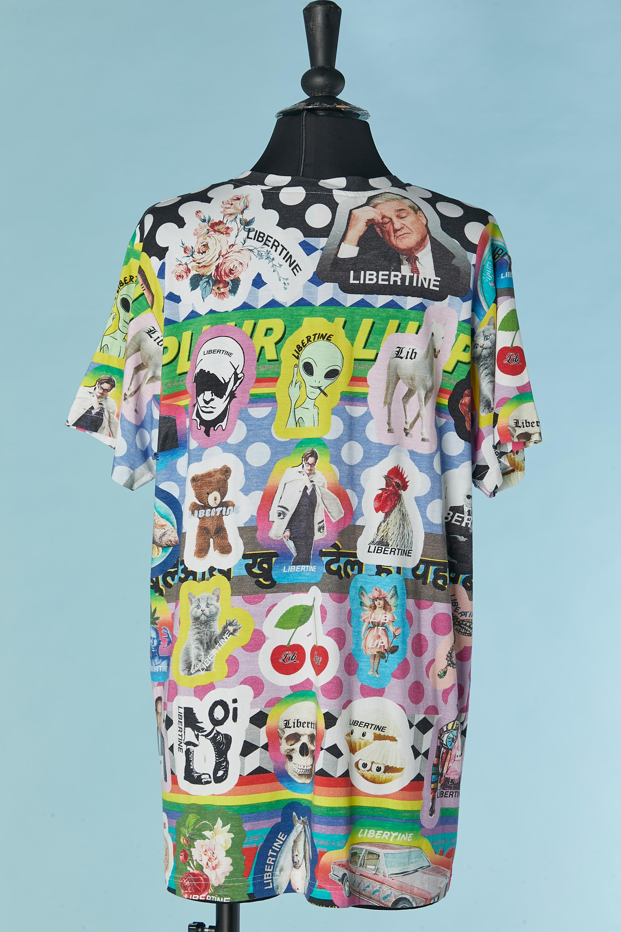 Printed tee-shirt in cotton jersey LIBERTINE For Sale 2