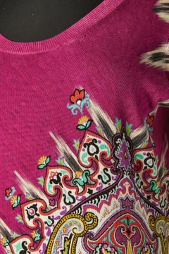 Bedruckter dünner Pullover aus Baumwollstrick ETRO