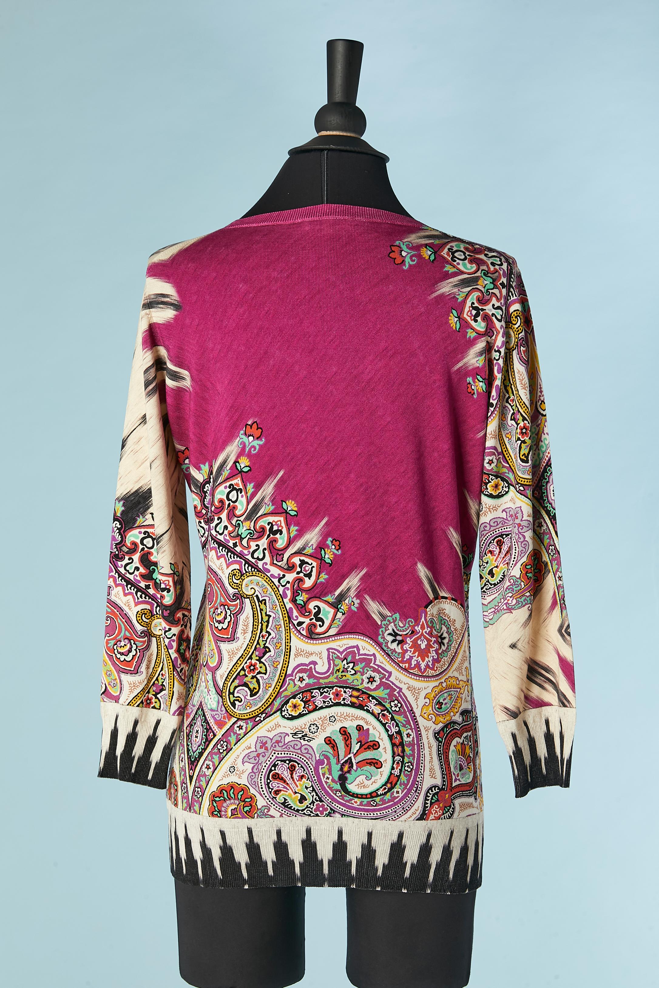 Printed thin knit cotton sweater ETRO  For Sale 1