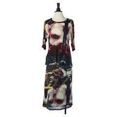Vintage Printed top and skirt ensemble Jean-Paul Gaultier Classique 