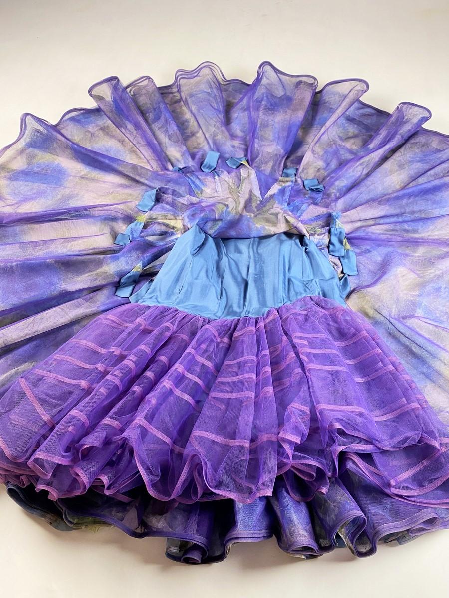 Printed tulle dress by Nina Ricci Couture by Brossin de Méré - Paris Circa 1956 9