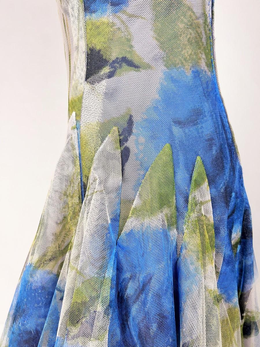 Printed tulle dress by Nina Ricci Couture by Brossin de Méré - Paris Circa 1956 4