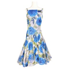 Printed tulle dress by Nina Ricci Couture by Brossin de Méré - Paris Circa 1956