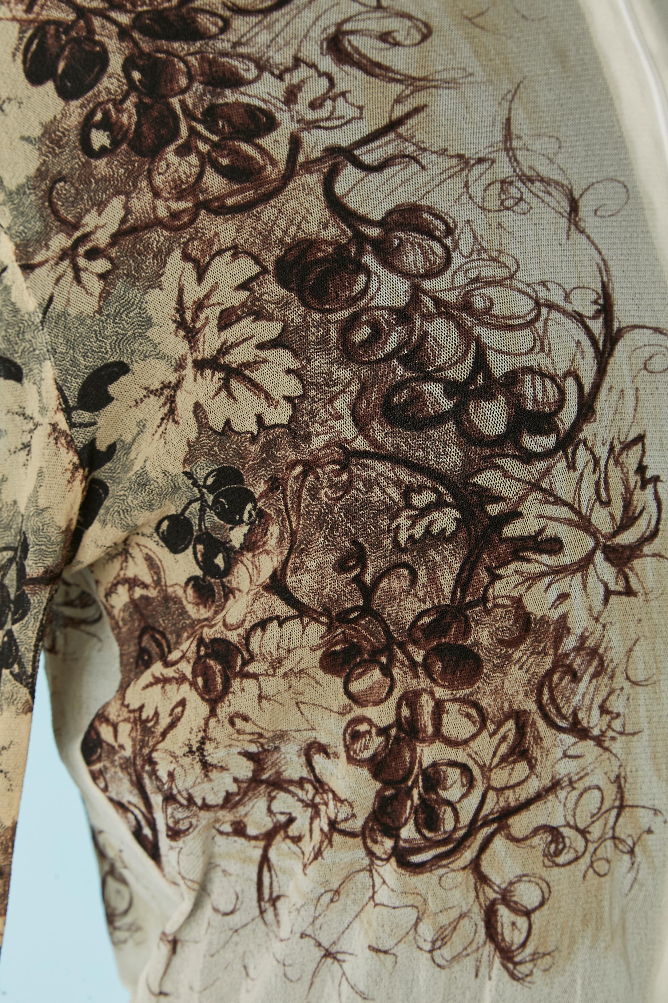 Chaqueta de tul estampado con borde de canalé a rayas JEAN-PAUL GAULTIER Classique Negro en venta