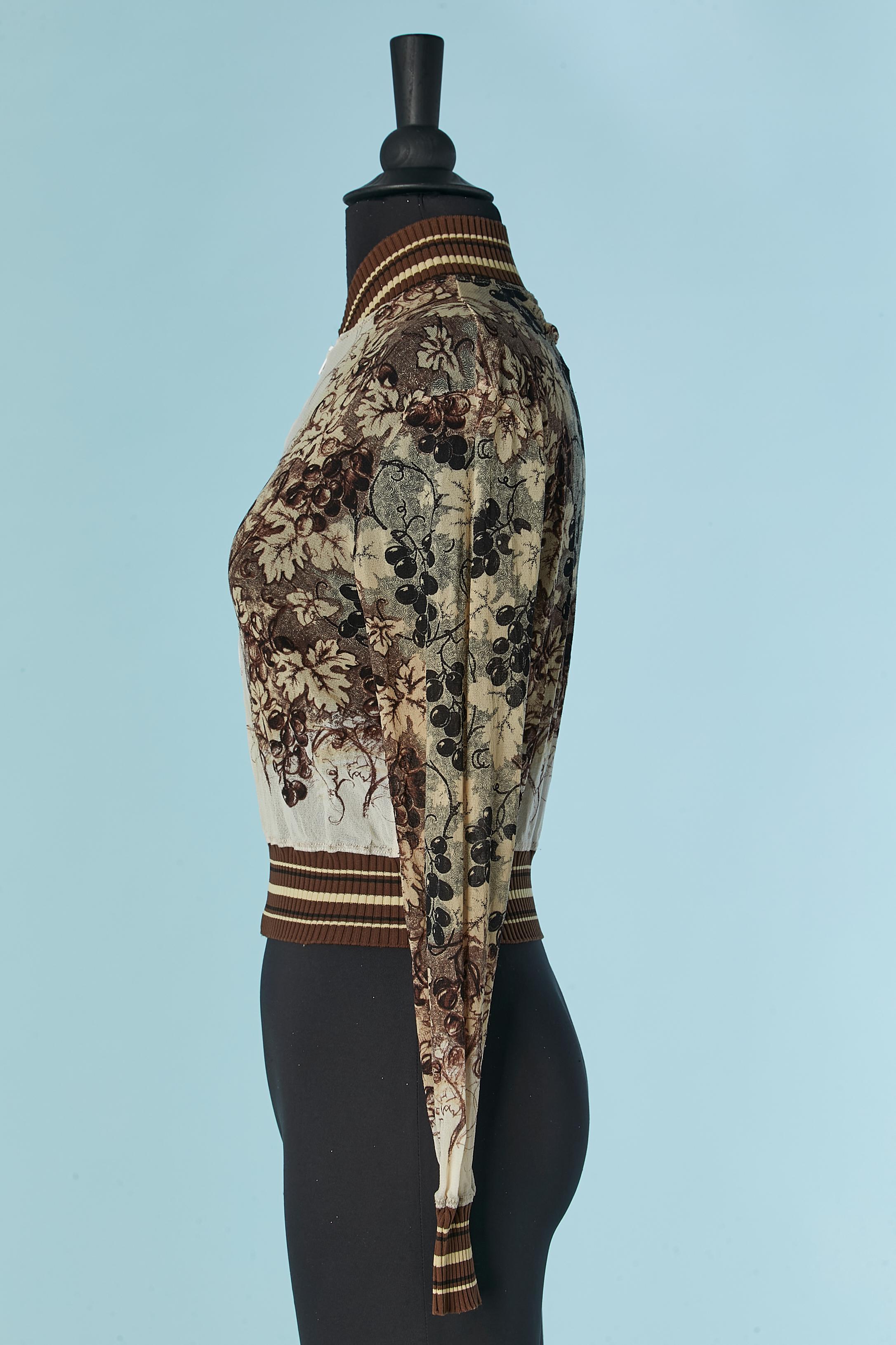 Chaqueta de tul estampado con borde de canalé a rayas JEAN-PAUL GAULTIER Classique en Excelente estado para la venta en Saint-Ouen-Sur-Seine, FR