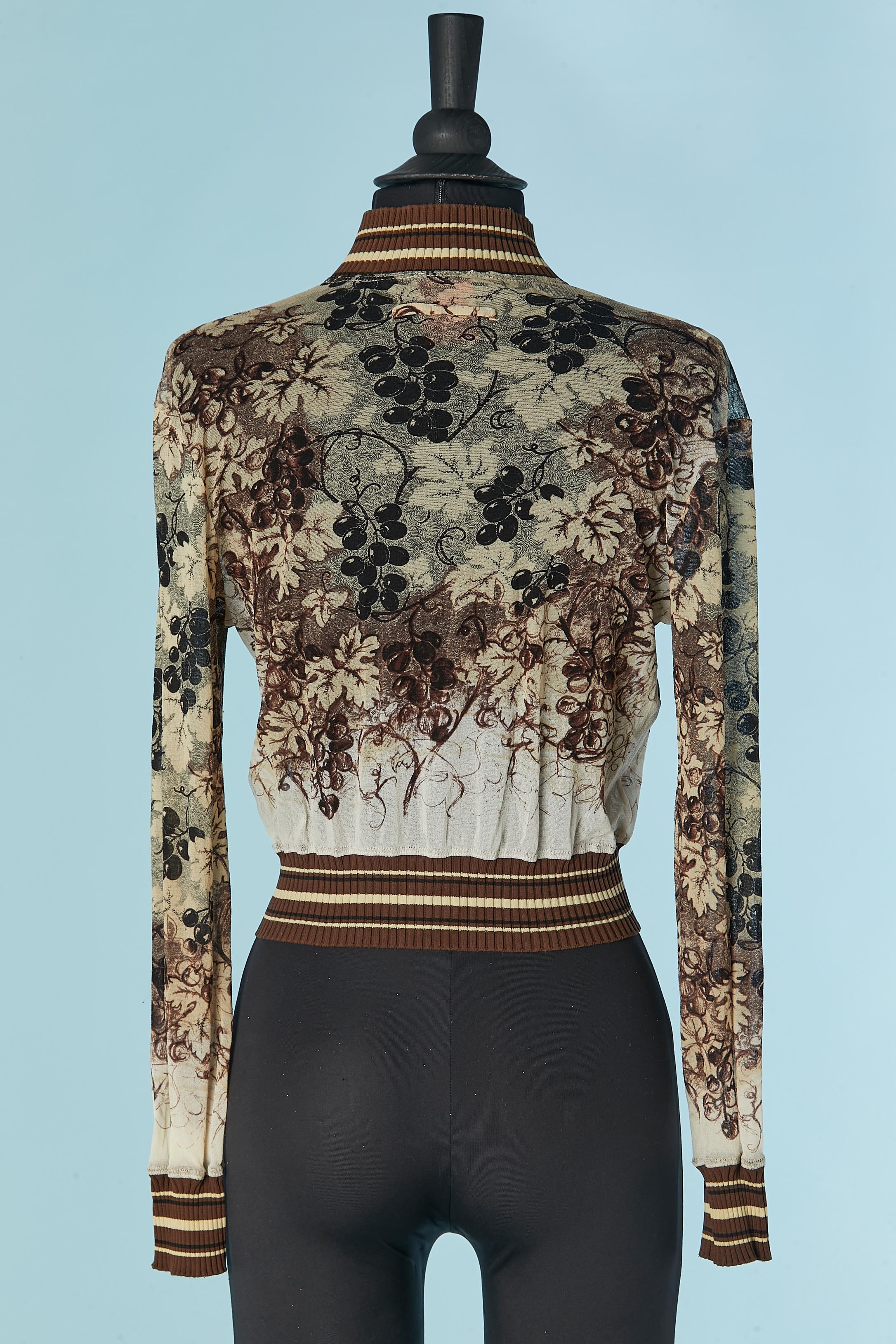 De las mujeres Chaqueta de tul estampado con borde de canalé a rayas JEAN-PAUL GAULTIER Classique en venta