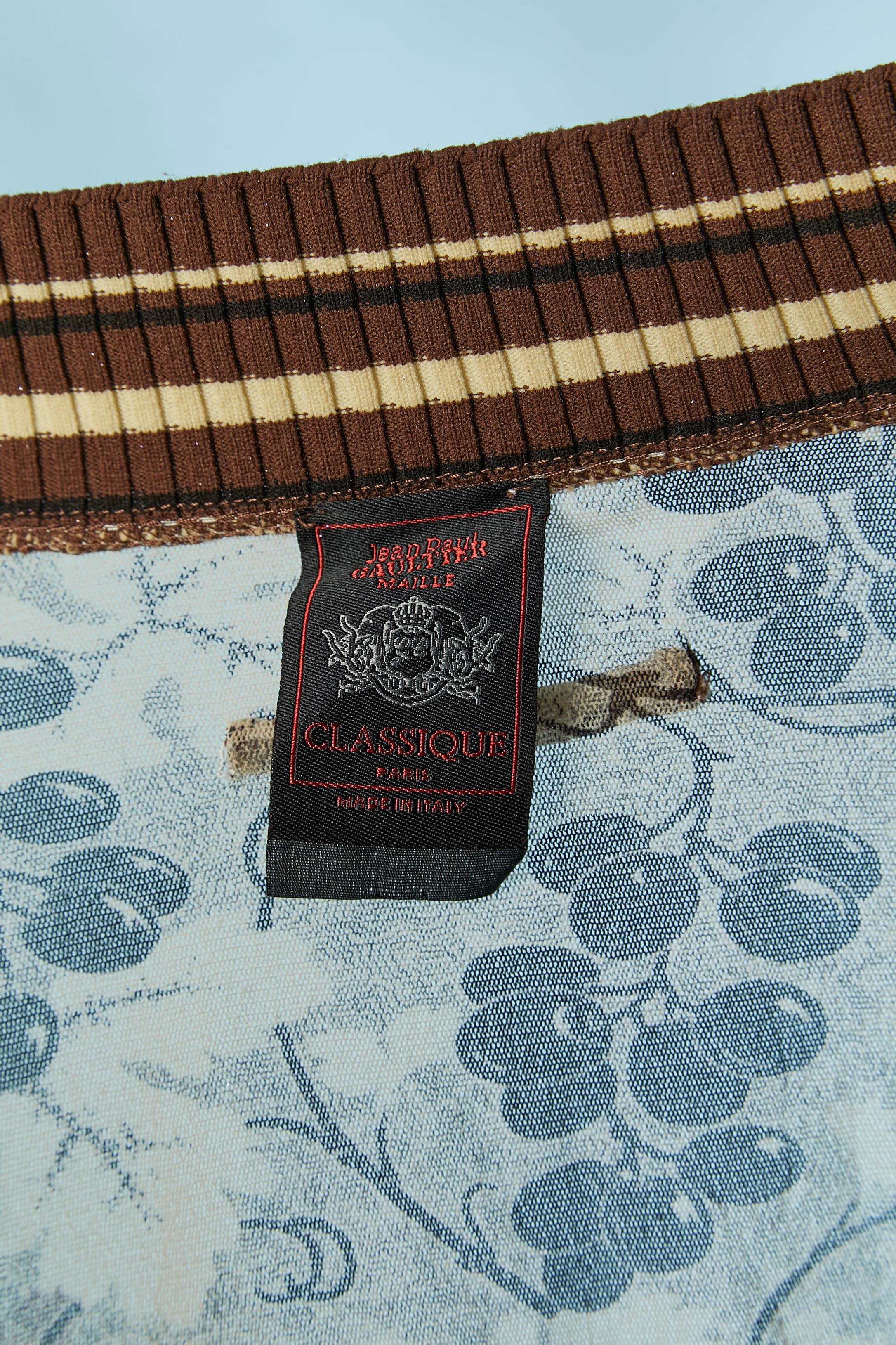 Chaqueta de tul estampado con borde de canalé a rayas JEAN-PAUL GAULTIER Classique en venta 2
