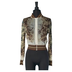 Printed tulle jacket with striped ribs edge JEAN-PAUL GAULTIER Classique