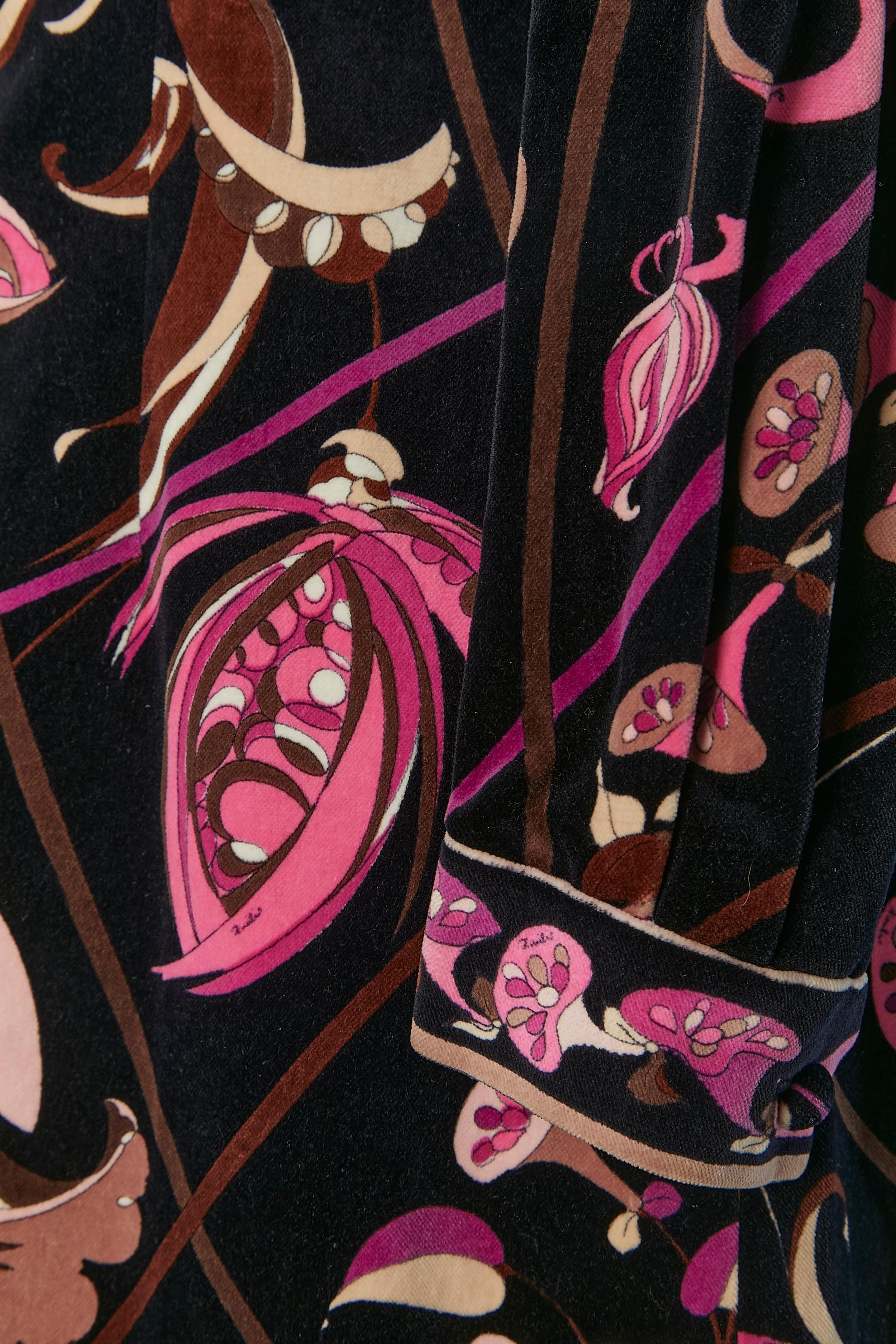 Printed velvet dress EMILIO PUCCI In Excellent Condition For Sale In Saint-Ouen-Sur-Seine, FR