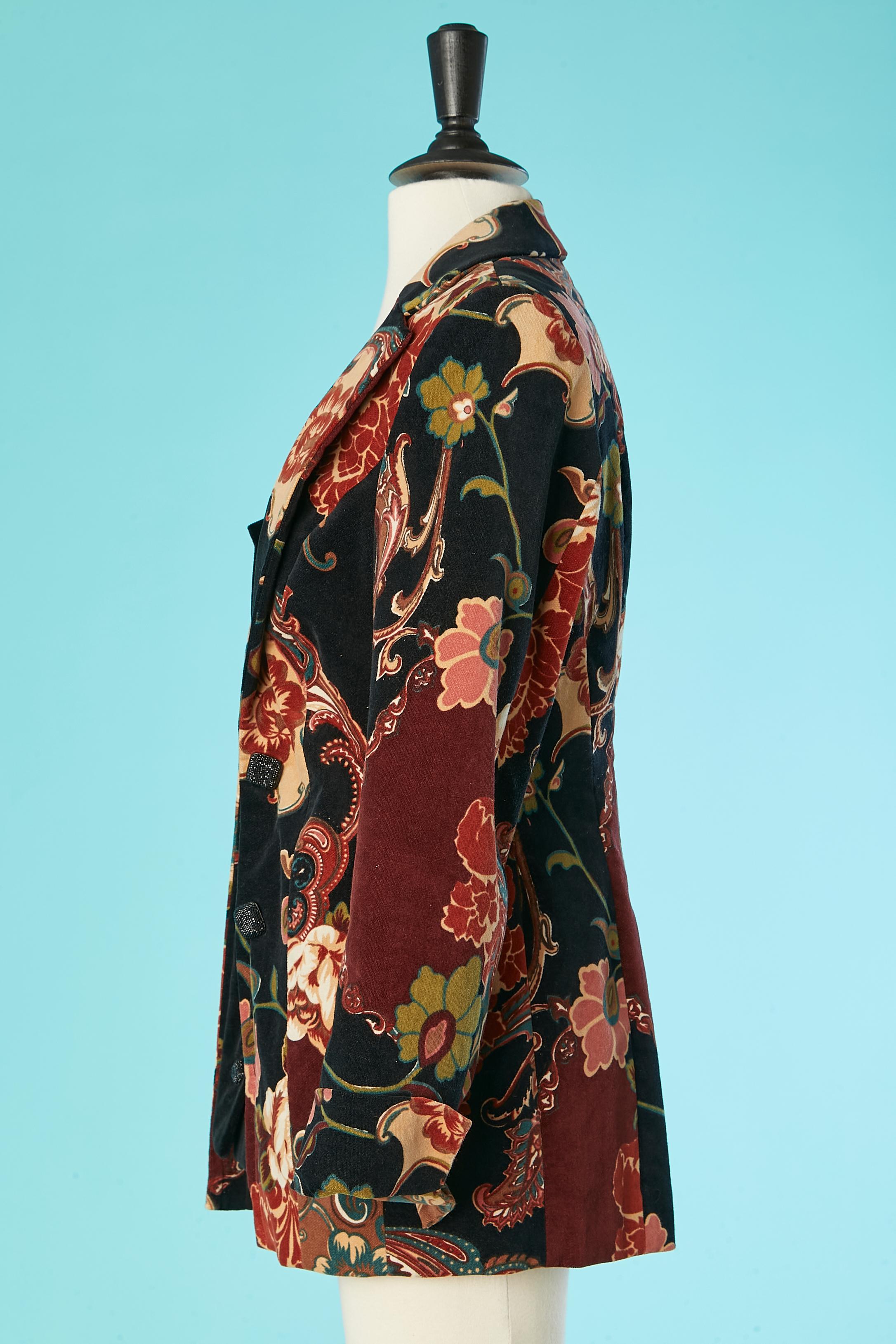 Women's Printed velvet jacket with 