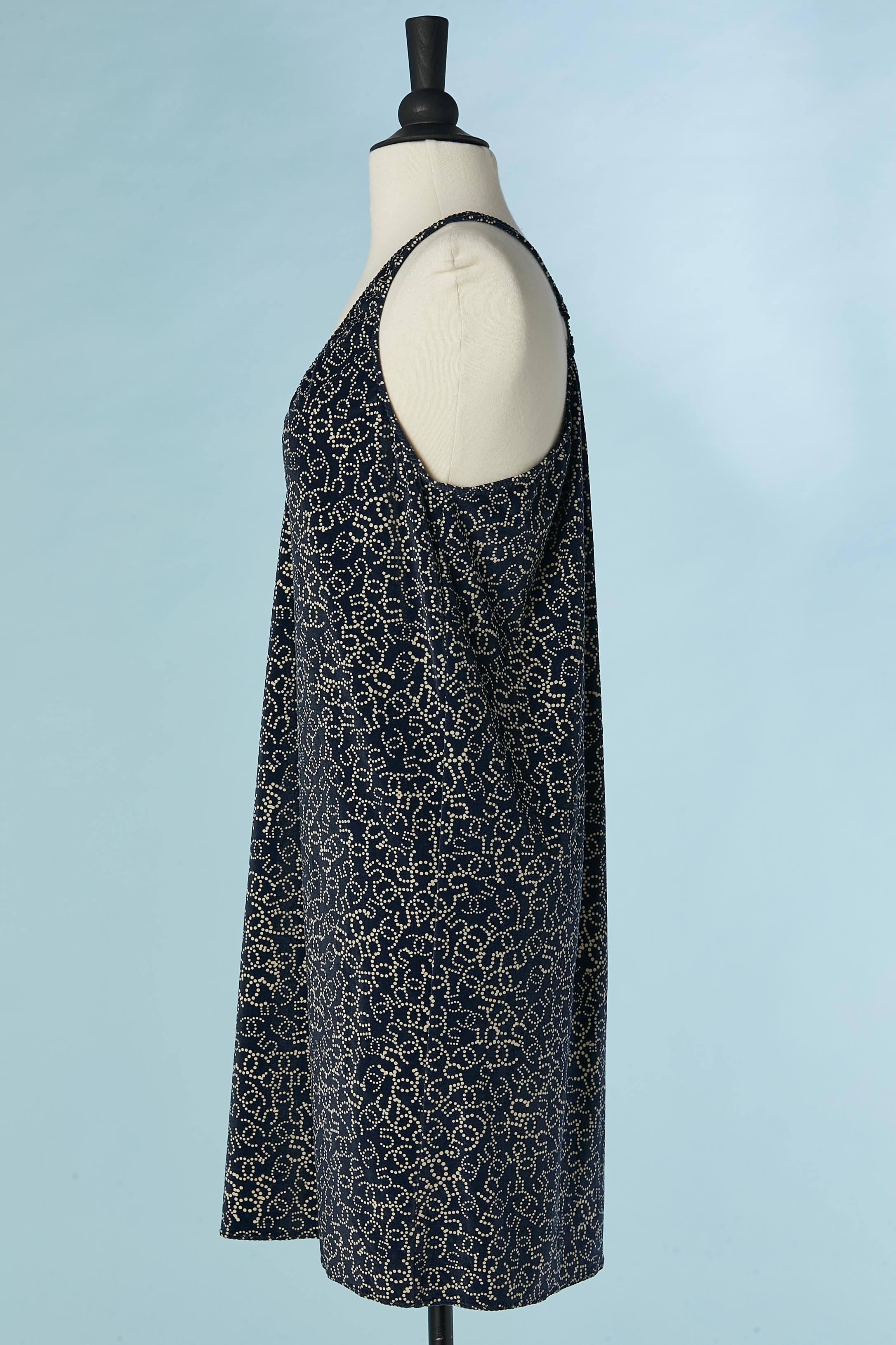 Noir Robe de cocktail en lycra imprimée CHANEL en vente