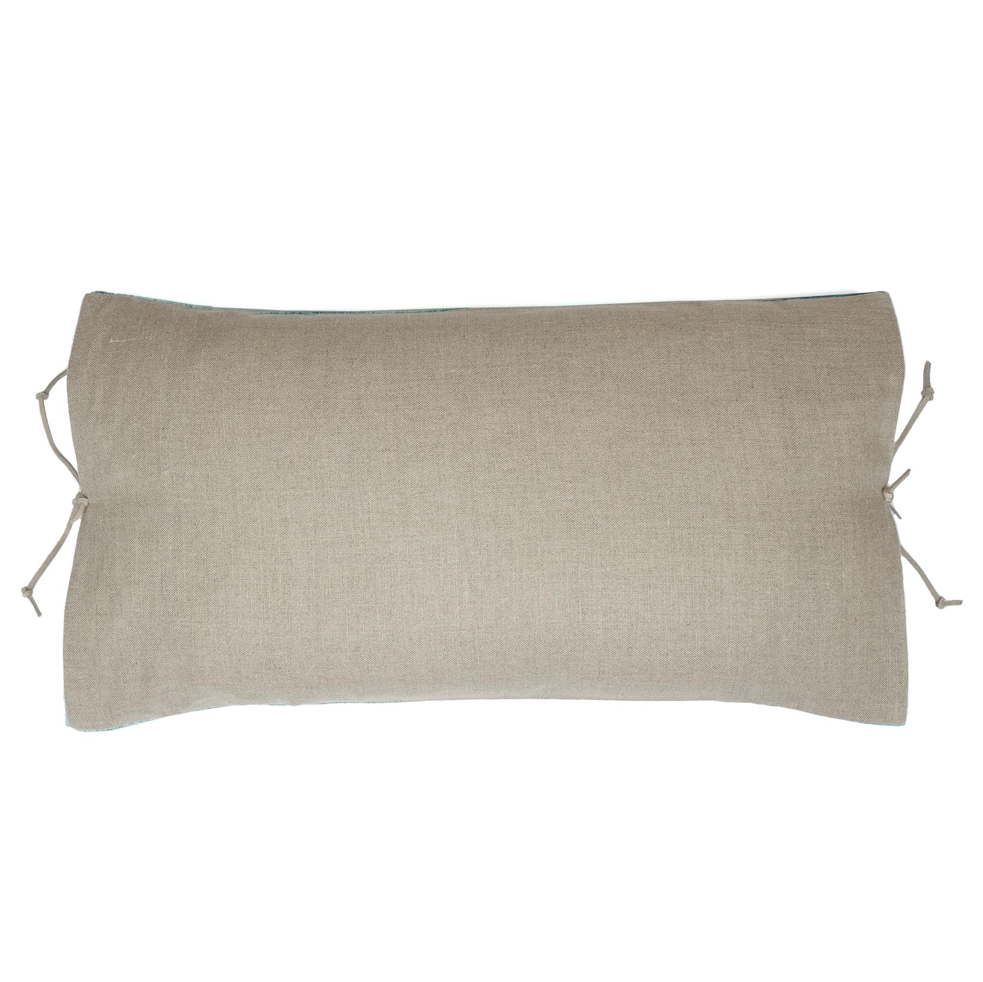 A luxury handmade decorative throw pillow made of printed cotton velvet front and solid Belgian linen back, great for adding comfort and casual, laid-back style to a contemporary living room, bedroom or lounge. Cotton velvet is a high quality,