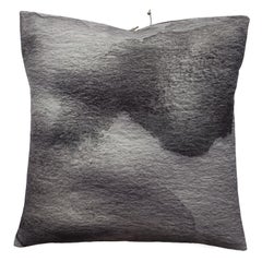 Printed Velvet Pillow Smudge Carbon