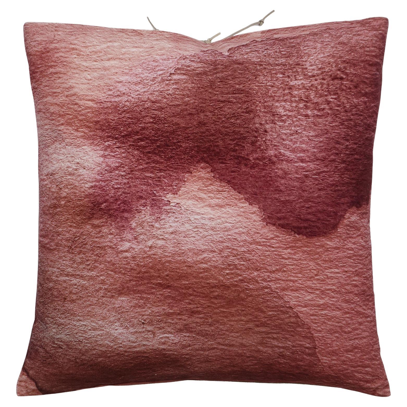 Printed Velvet Pillow Smudge Putty For Sale