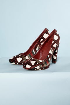 Printed velvet pump with platform Gucci