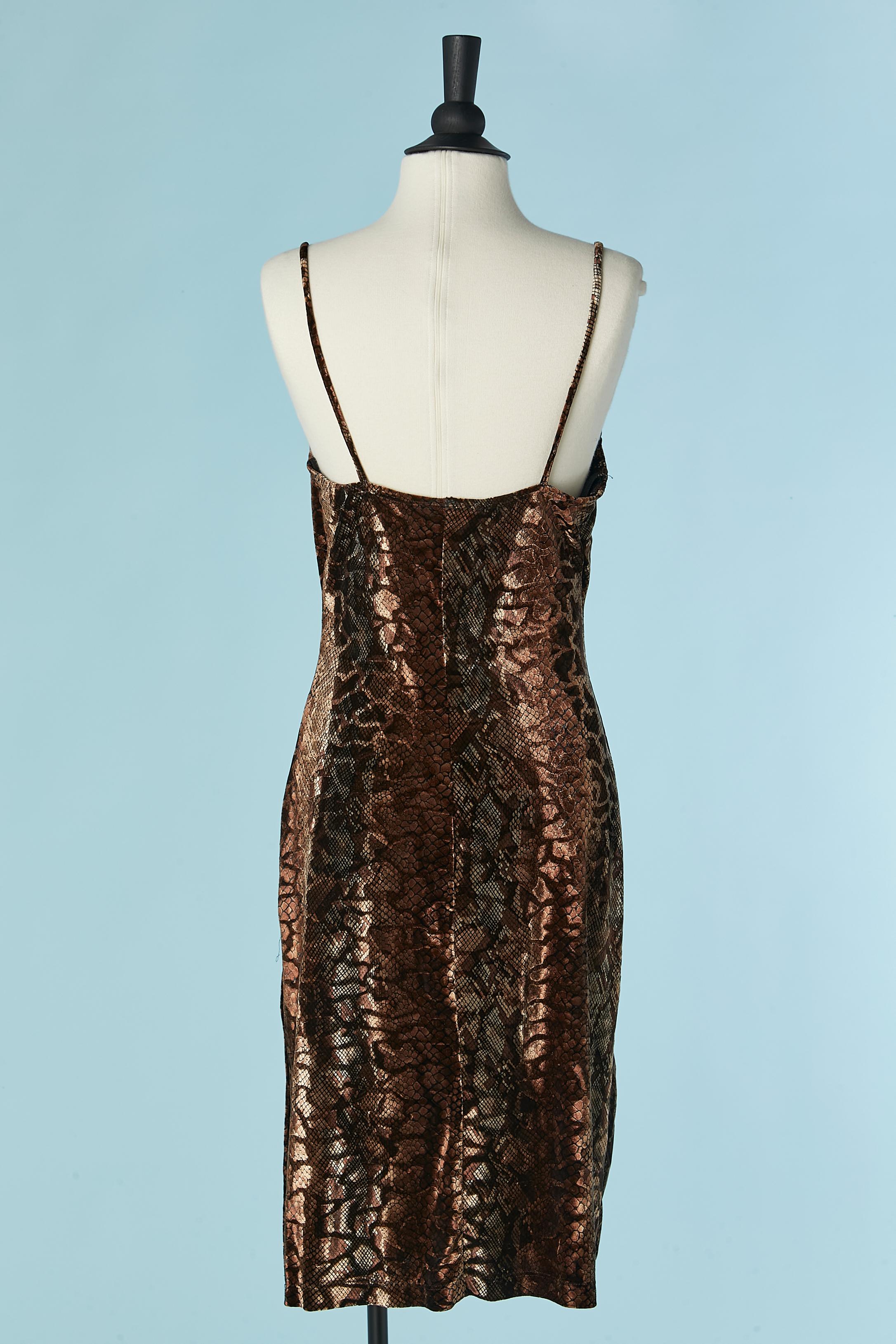Printed velvet slip dress VERSACE For Sale 1