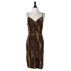Bedrucktes Slip-Kleid aus Samt VERSACE