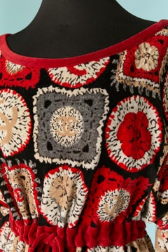 Printed velvet Terry cloth mini dress CHANEL