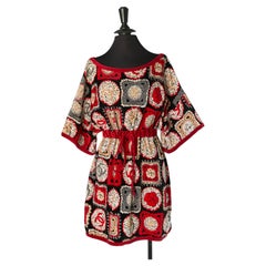 Printed velvet Terry cloth mini dress CHANEL