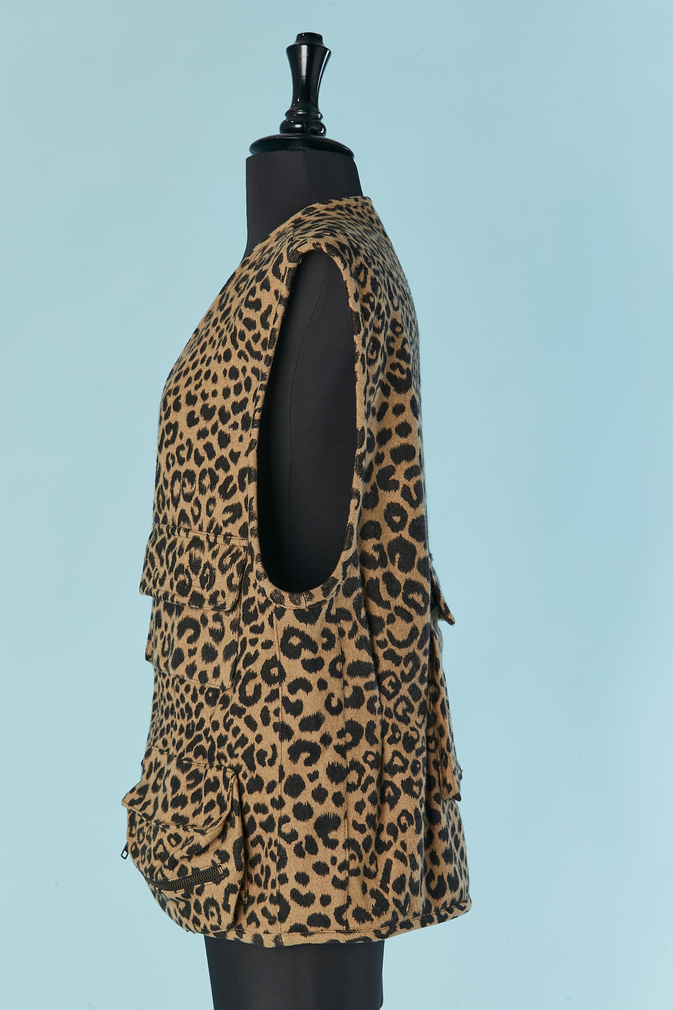 Women's Printed vest with zip closure and pocket front and back  Sonia Rykiel Circa 1980 For Sale