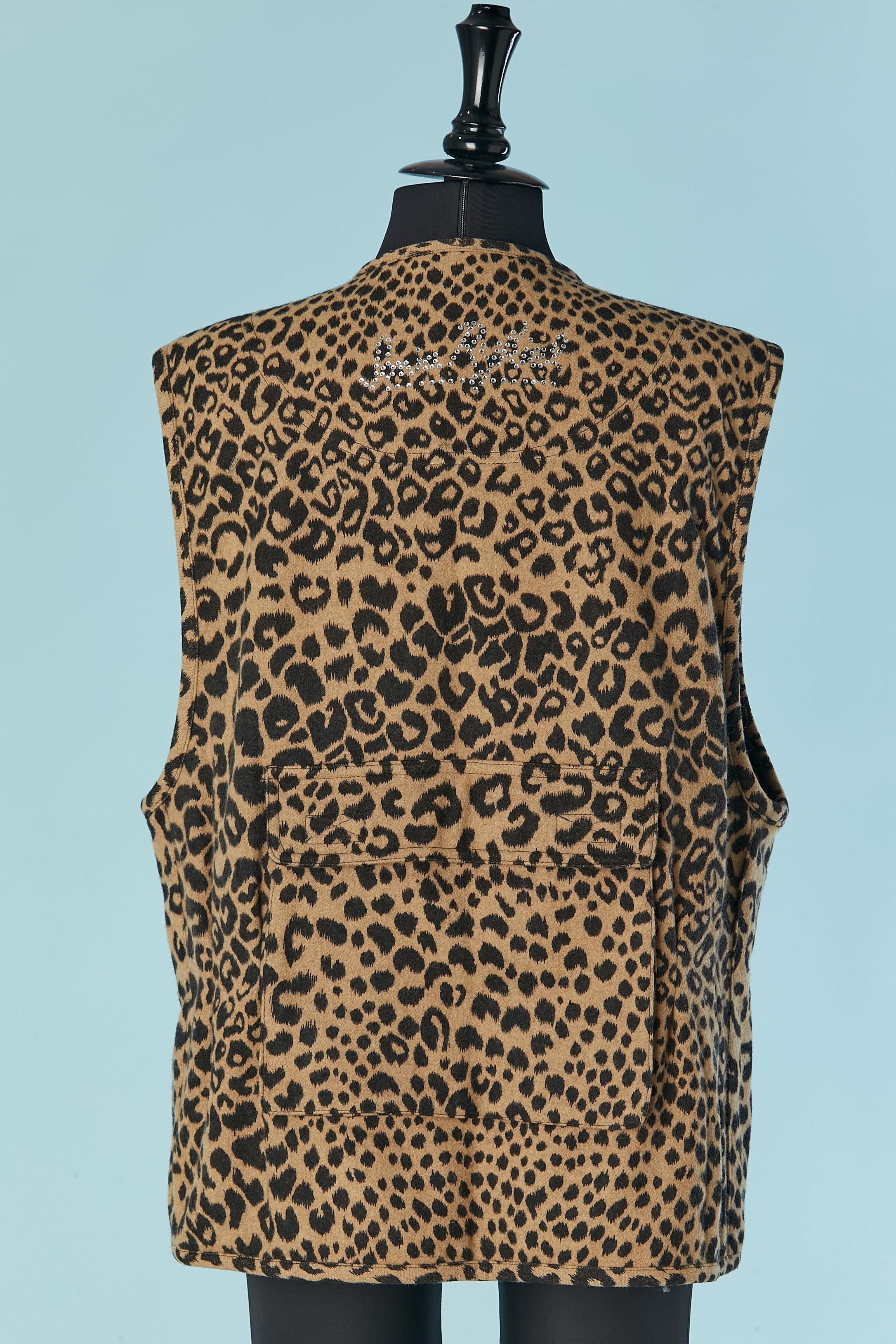 Printed vest with zip closure and pocket front and back  Sonia Rykiel Circa 1980 For Sale 1