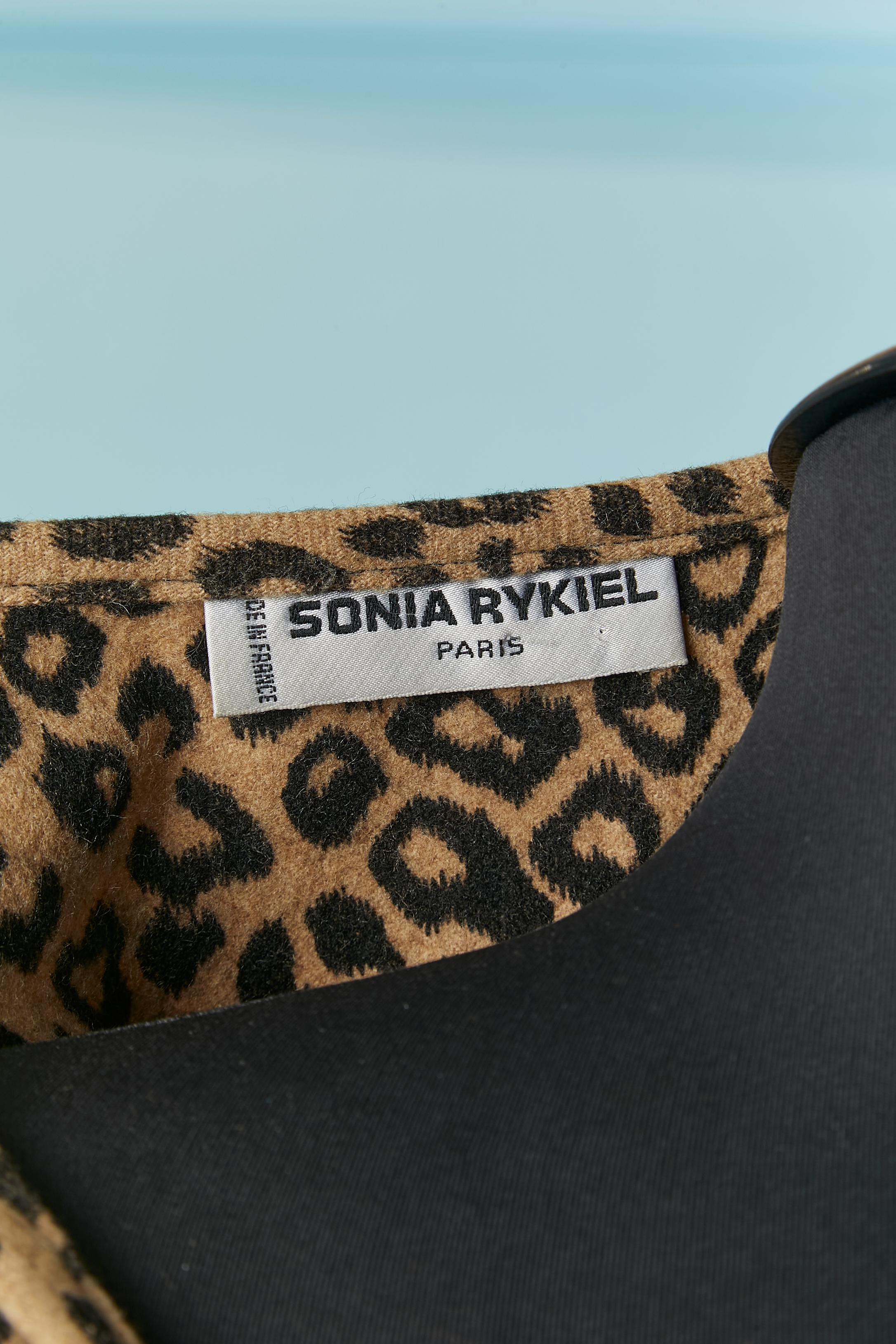 Printed vest with zip closure and pocket front and back  Sonia Rykiel Circa 1980 For Sale 3
