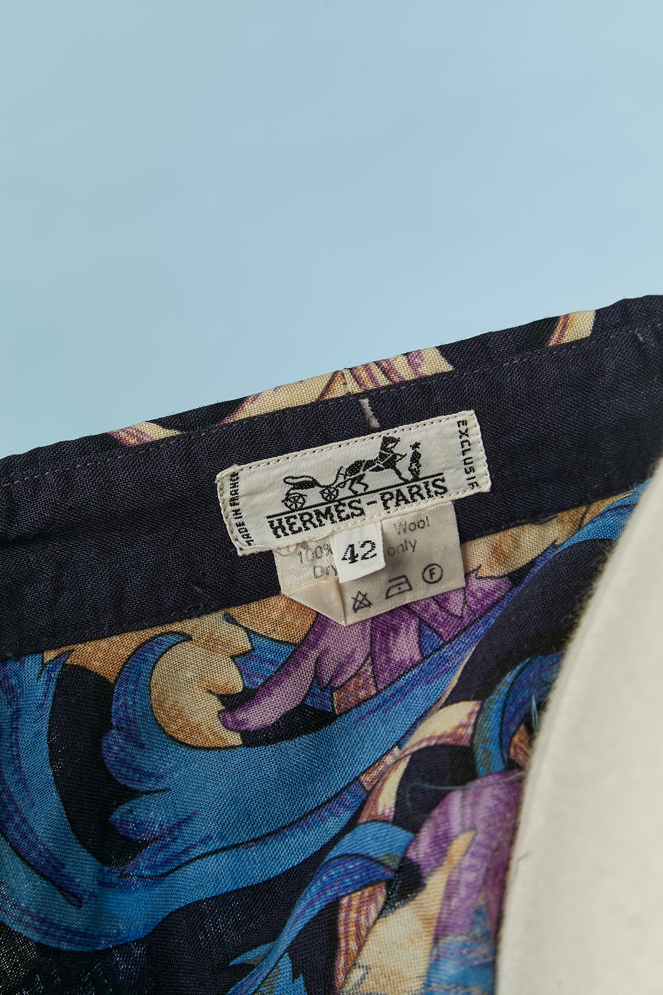 Printed wool shirt Hermès Circa 1990's For Sale 2