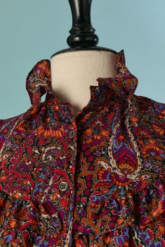 Printed wool shirt with ruffles SAINT LAURENT RIVE GAUCHE
