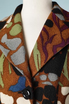 Printed wool single breasted coat M Missoni