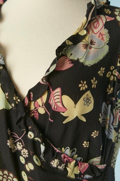 Printed wrapped top and skirt with lace edge Moschino Cheap & Chic