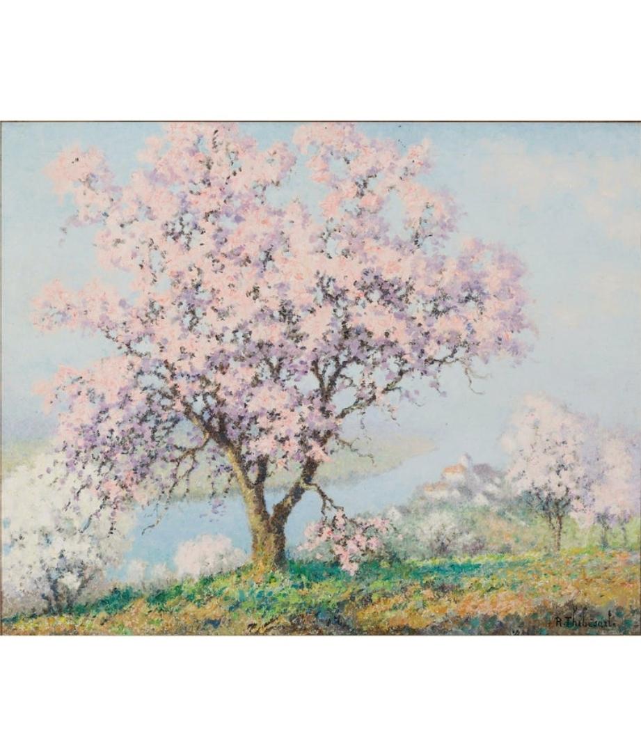 French Printemps, Raymond Thibesart, Post-Impressionistic Oil Painting, 20th Century