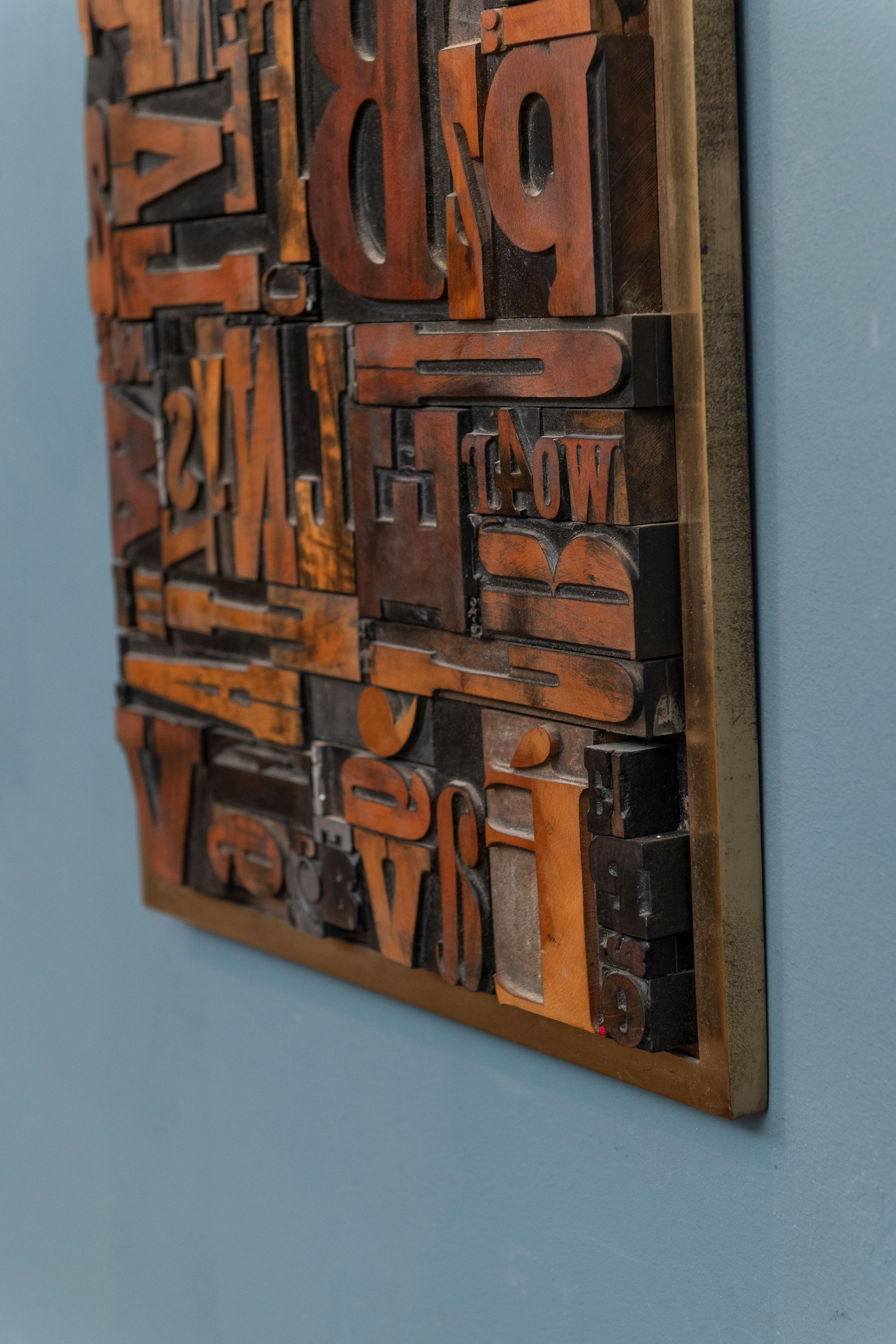 Printing Block Letter Press Collage Art In Good Condition For Sale In San Francisco, CA