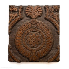 Printing Block Wallpaper Complete Repeat Empire Acanthus Leaf Roundel