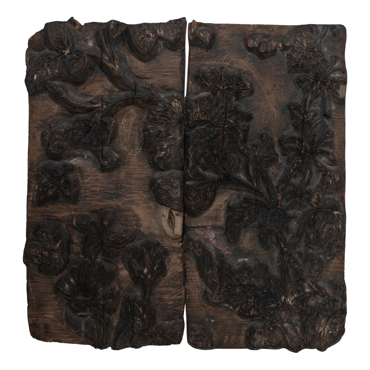 Druckblock-Tapete, komplette Repeat-Metall, Pfingstrosenlänge 48cm 19