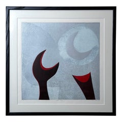 Printmaker Joyce H Dean Linocut Abstract Bay Area