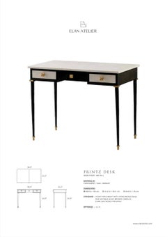 Printz Desk in Ivory Parchment and Black Oak by Elan Atelier (preorder)