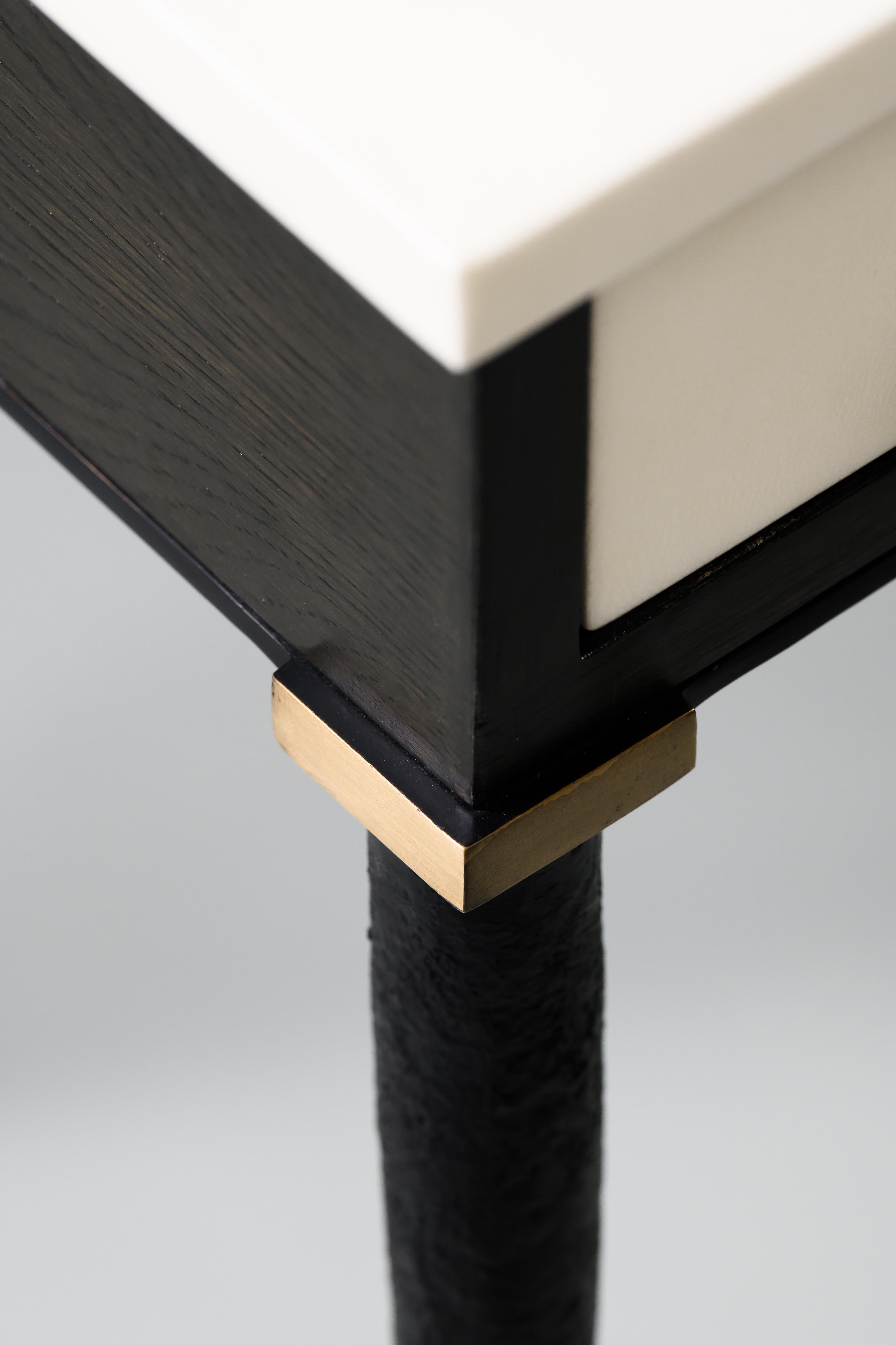 Printz Desk in Ivory Parchment and Black Oak by Elan Atelier (preorder) For Sale 2
