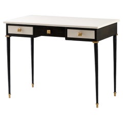 Printz Desk in Ivory Parchment and Black Oak by Elan Atelier (preorder)