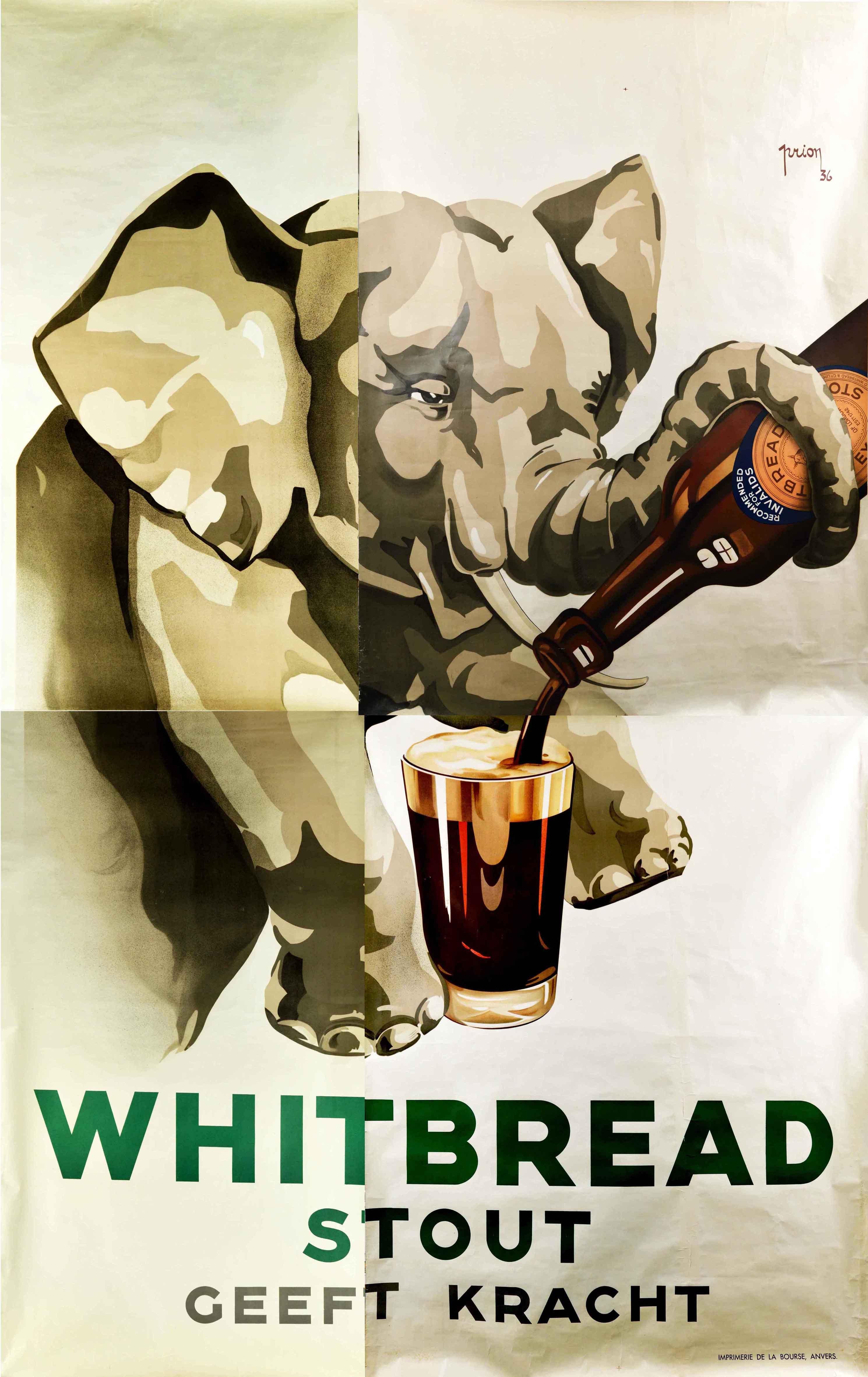 Prion Large Original Vintage Beer Drink Poster Whitbread Stout Gives 