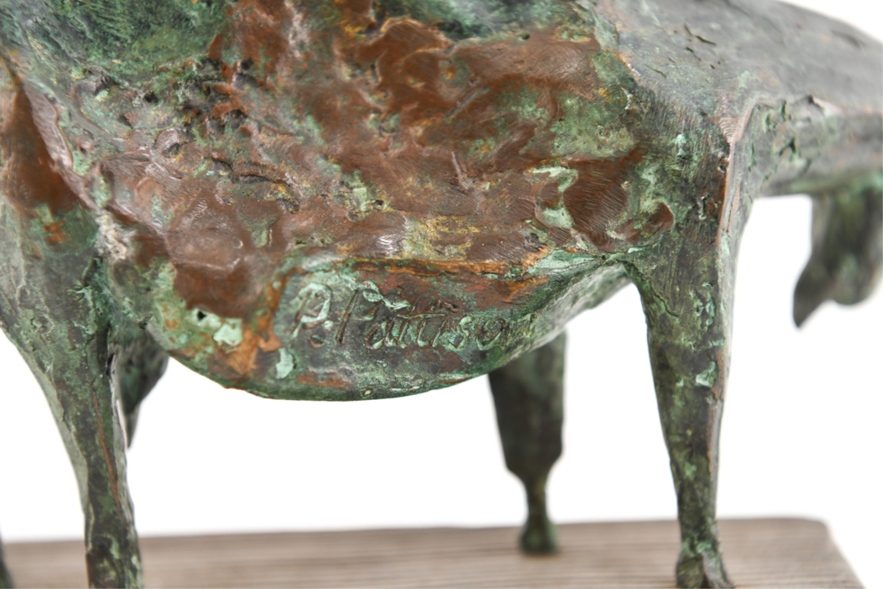 Priscilla Pattison Brutalist Bronze Goat Sculpture 6