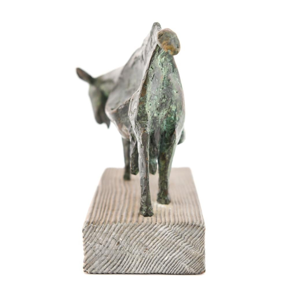 Priscilla Pattison Brutalist Bronze Goat Sculpture 7