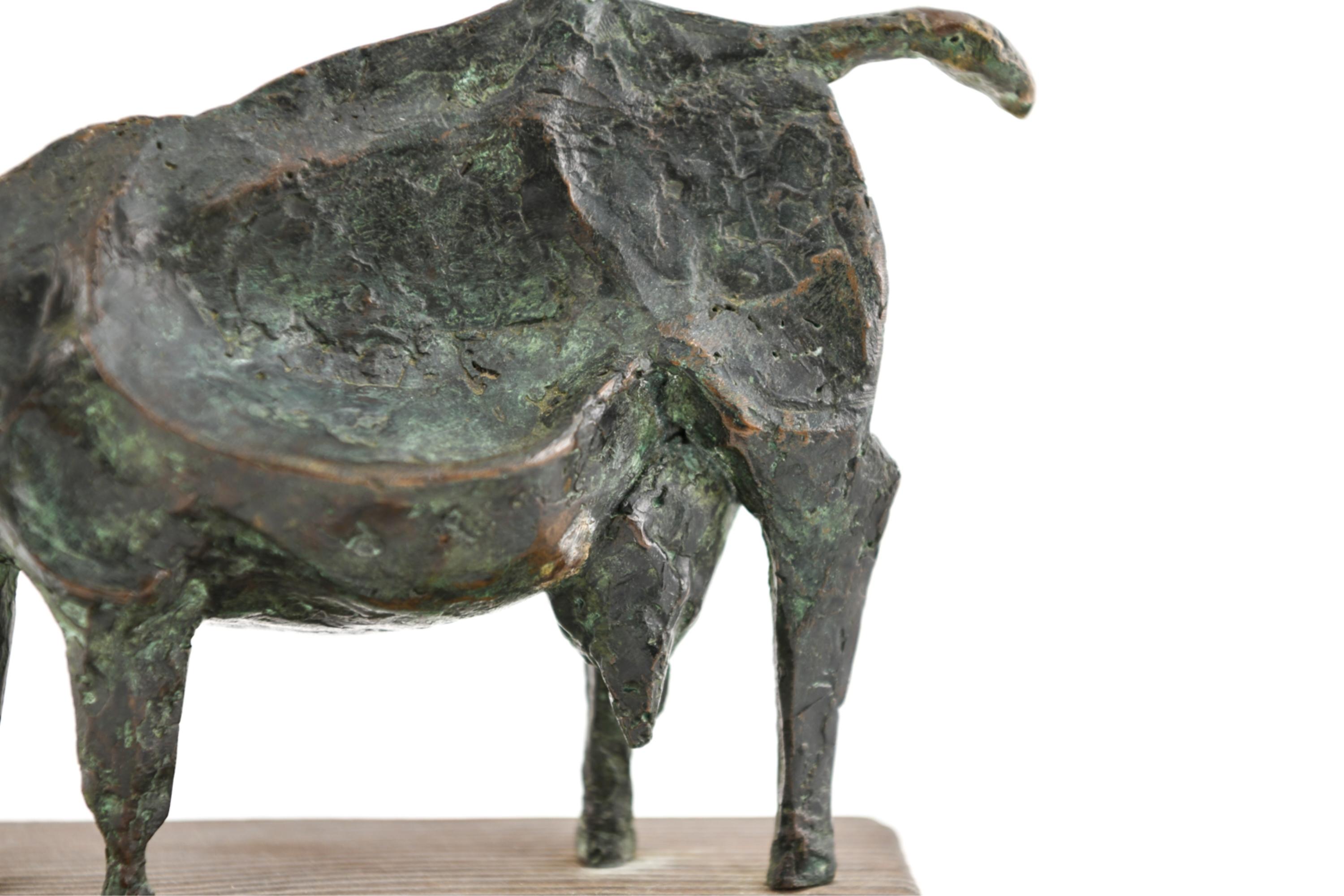 Priscilla Pattison Brutalist Bronze Goat Sculpture In Good Condition In Norwalk, CT