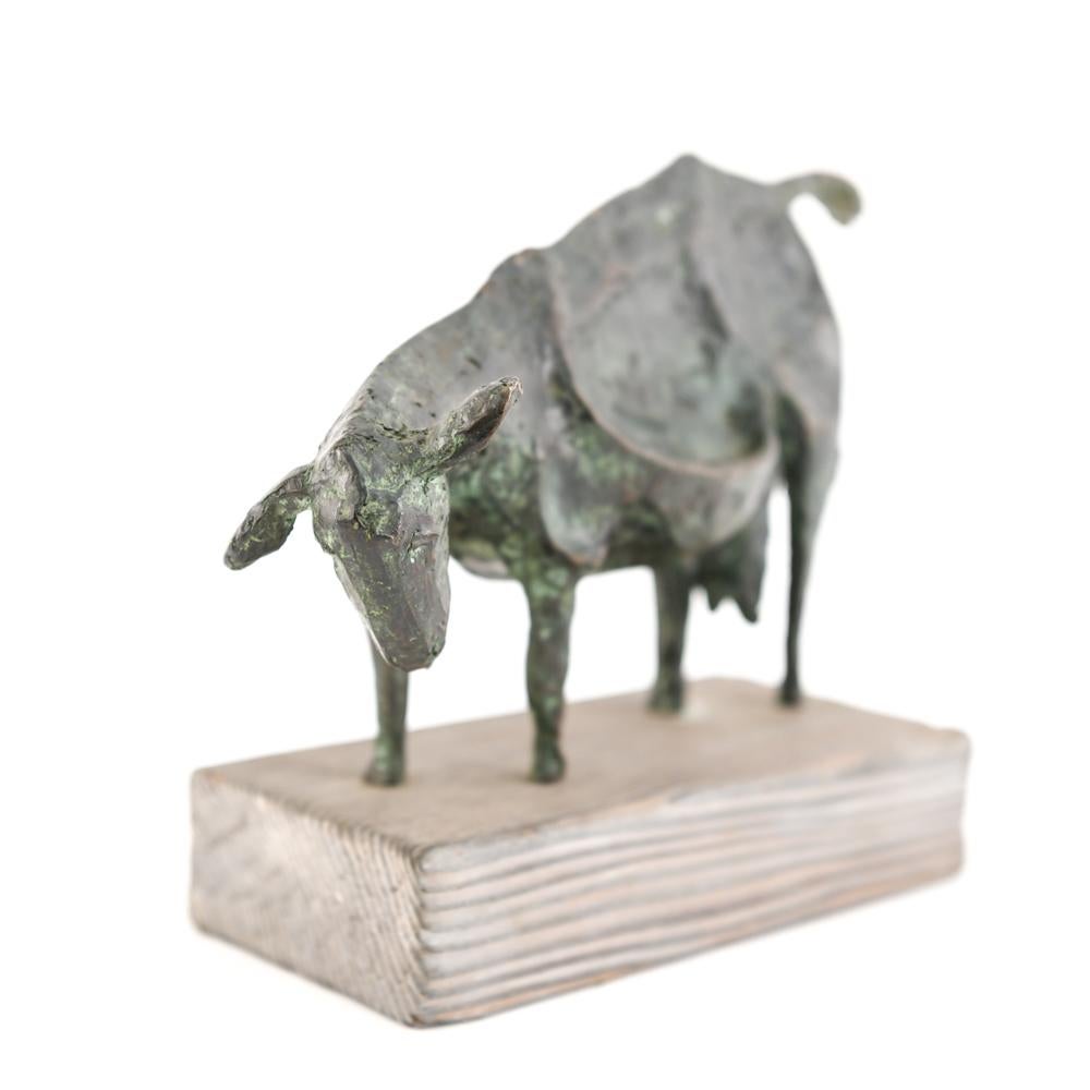 Priscilla Pattison Brutalist Bronze Goat Sculpture 1